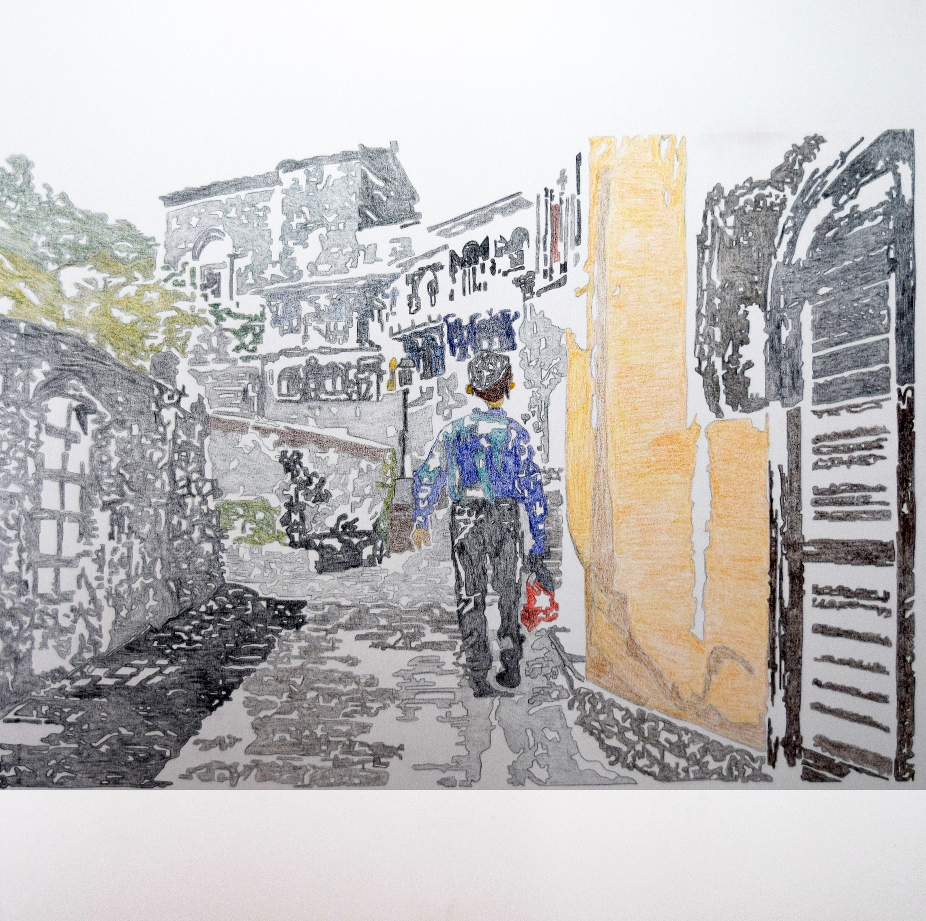 A Day in Savoca_Colored Pencils on Canvas_48x48 in_2022.jpg