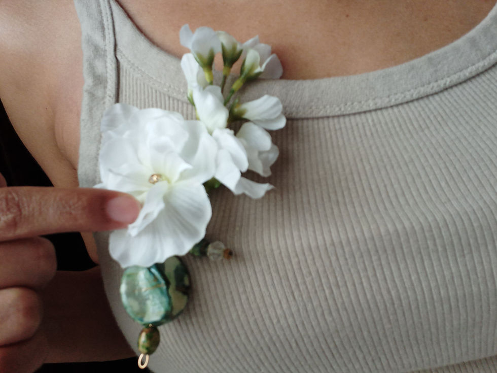 Thumbnail: Glamour-Girl Gardenia-Jasmine Bracelet Corsage w/Matching Boutonniere- Jade