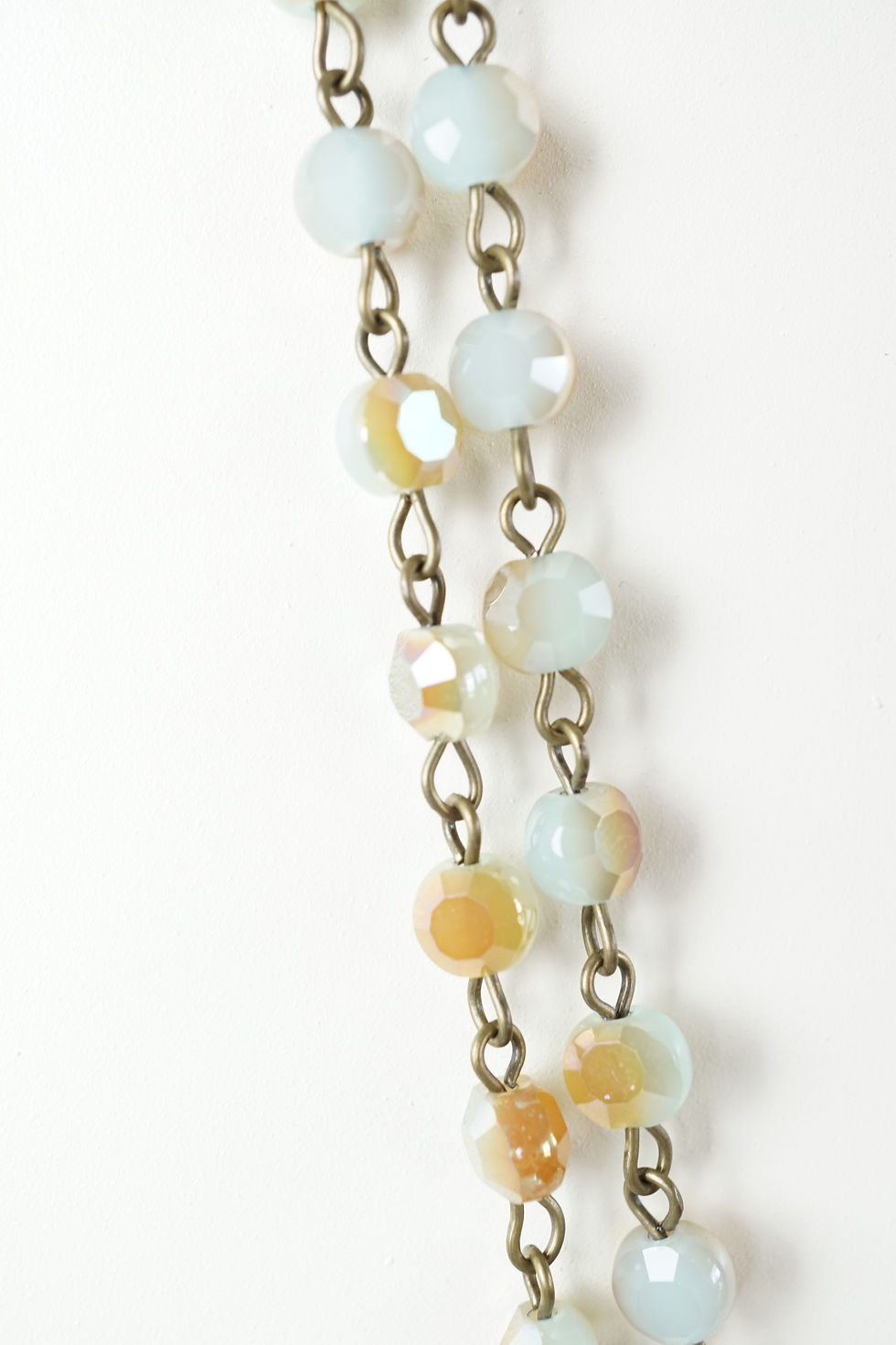 Thumbnail: Beloved Filigree Heart Statement Necklace Blue Rose Gold Rusted Iron