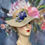 Thumbnail: Lavender and Lace Re-Styled Vintage Wide-Brim Straw Hat