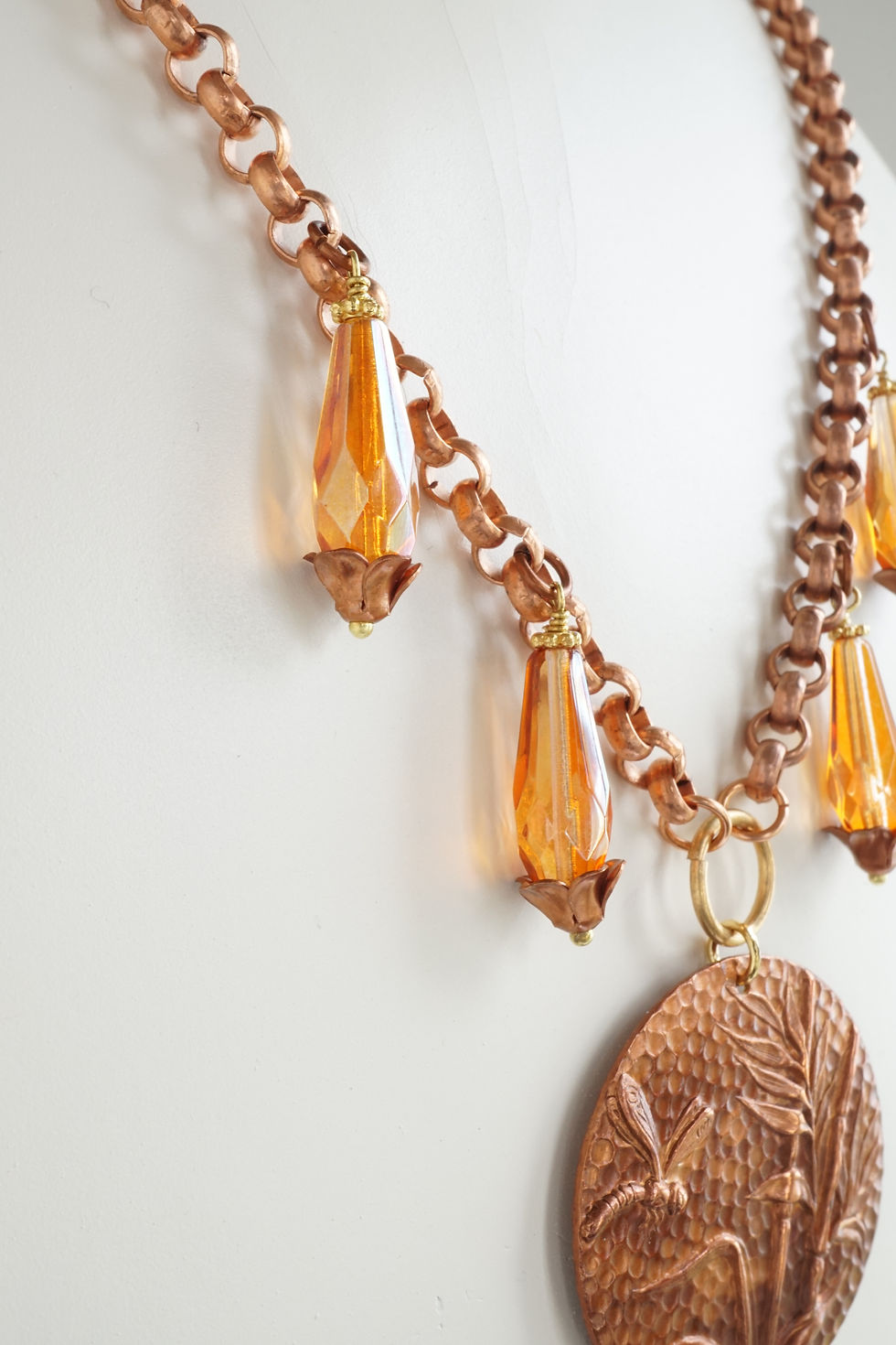Thumbnail: Vintage Czech Faceted Luster Fire Polished Briolettes