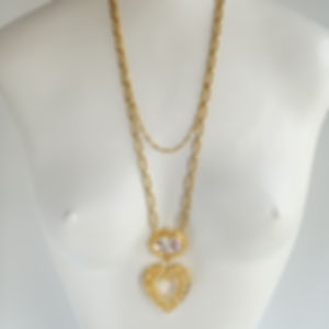 Vintage_Aurora-Borealis_Crystal_Heart_Filigree_Necklace_Handmade_Jewelry_Gold
