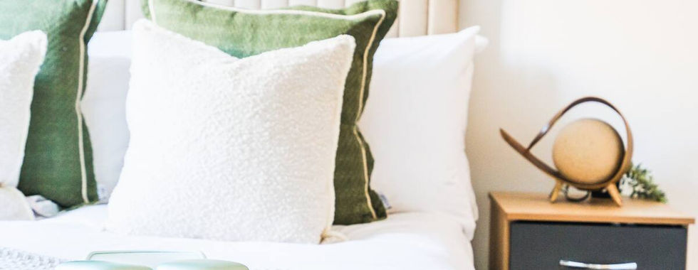 bedroom in Marsh House, Bristol, featuring a comfortable bed with crisp white linens