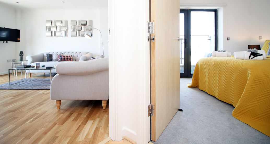cosy bedroom and living room in an AirFreedom dog-friendly property