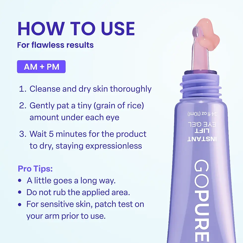 Thumbnail: NEW! GOPURE Instant Lift Eye Gel - for the Look of Puffiness & Bags, Wrinkles, F
