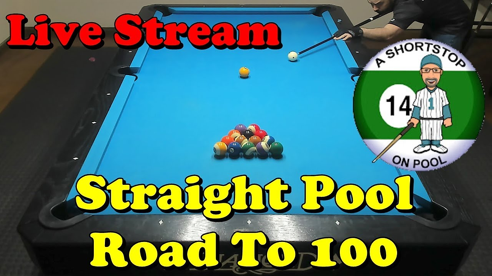 Pool table with Shortstop On Pool logo, Straight Pool Road to 100