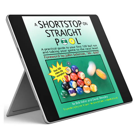 Image of book cover on a table screen, Shorstop On Straight Pool byBob Keller