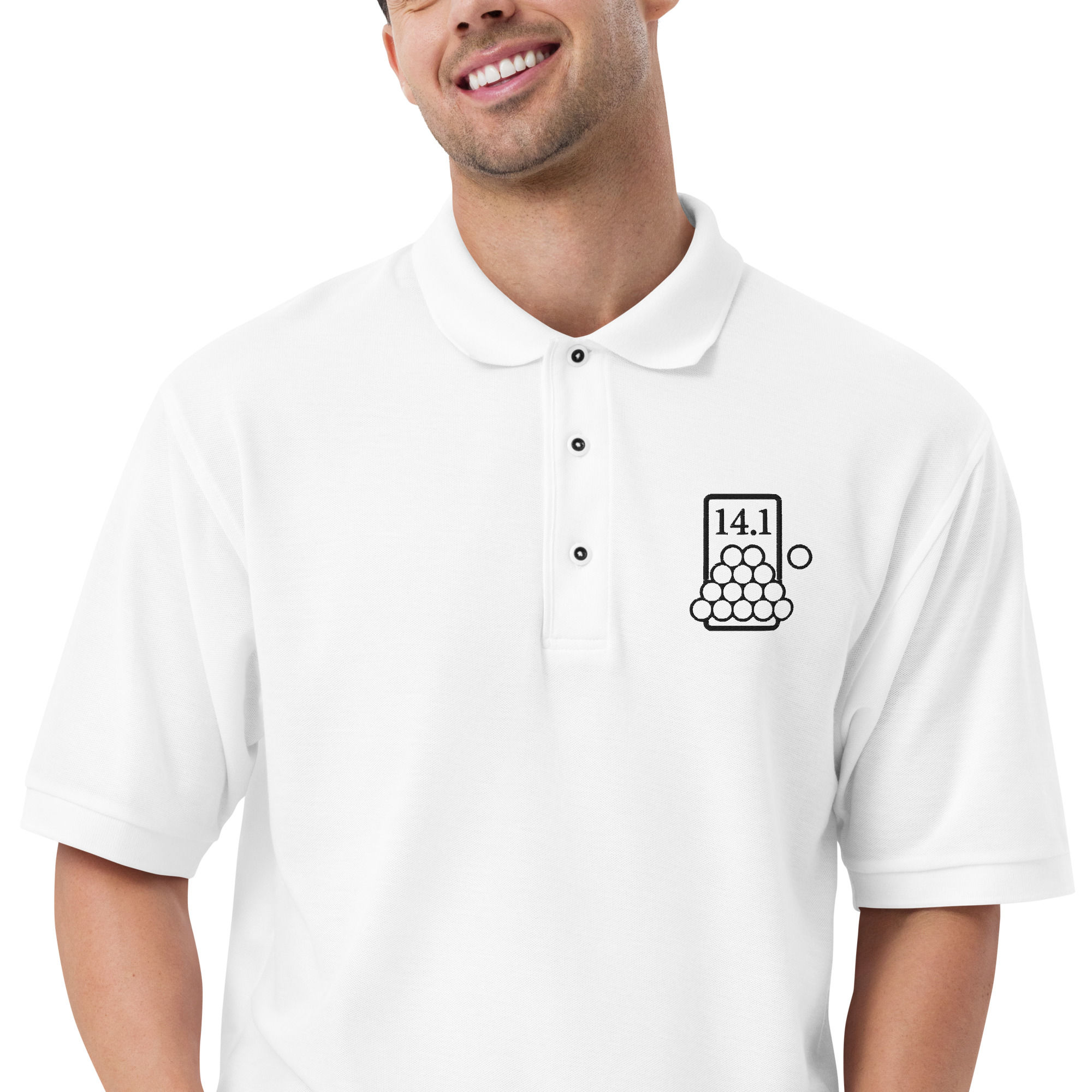 Embroidered 14.1 Logo on Men's Premium Polo