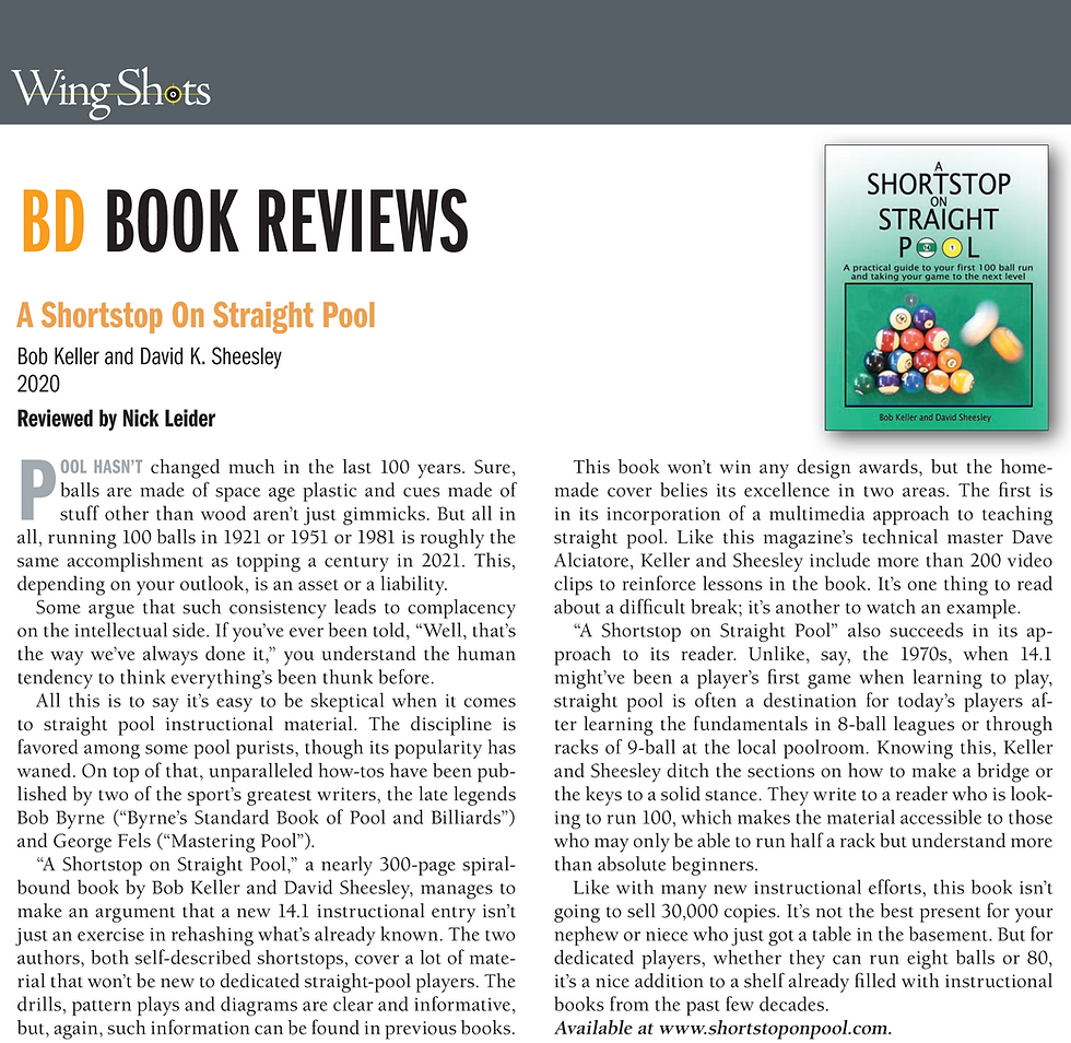 Thumbnail: Shortstop On Straight Pool book (USB drive)