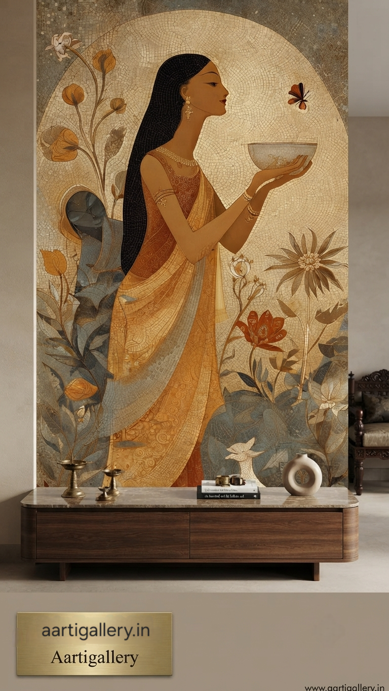 Thumbnail: Graceful Muse Mosaic Wallpaper