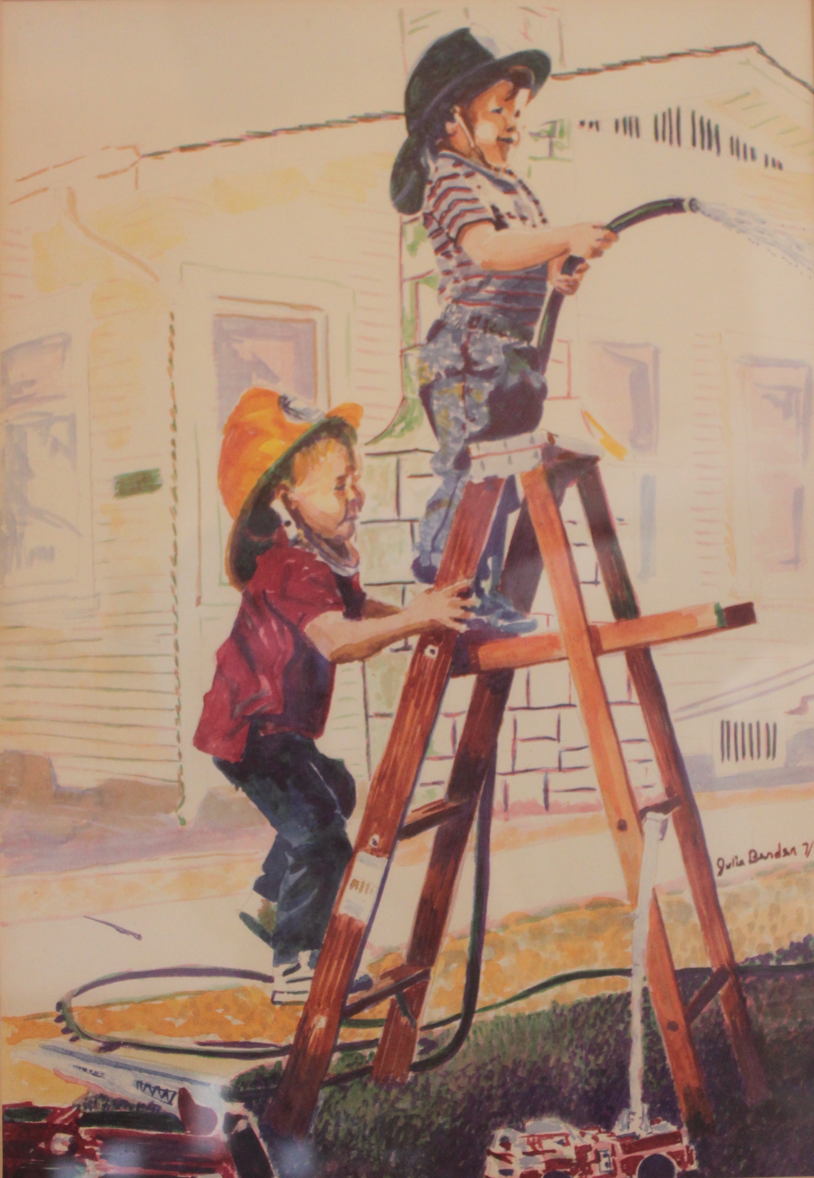 Boys Playing Firefighter