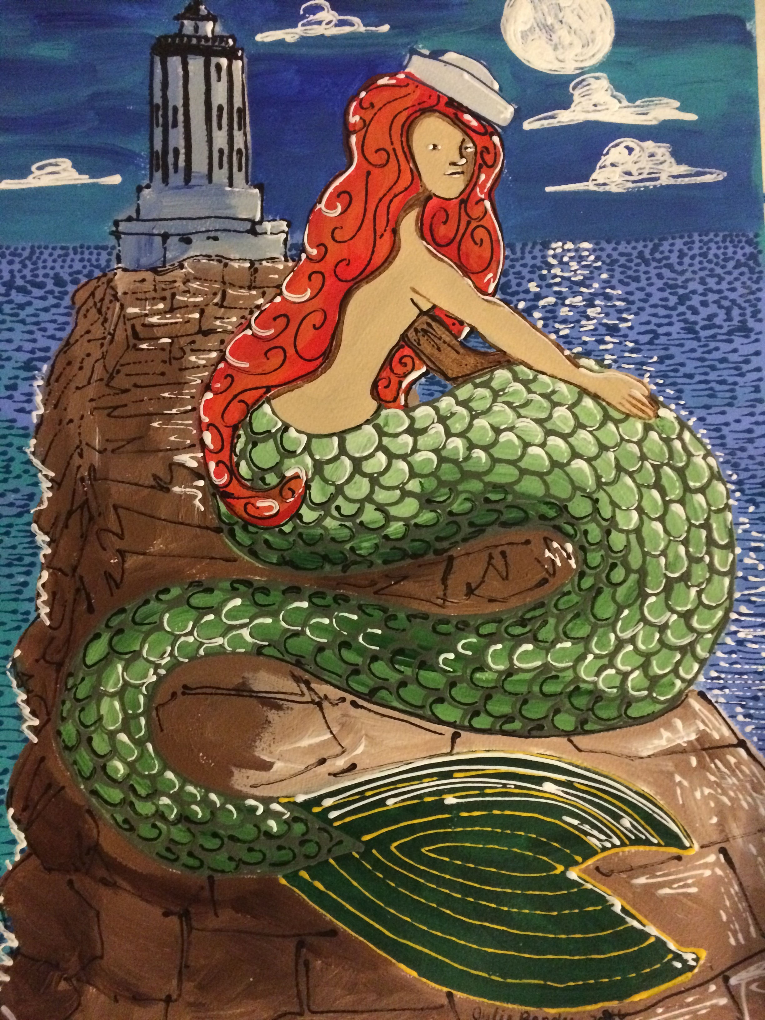 Red Head Mermaid Awaits