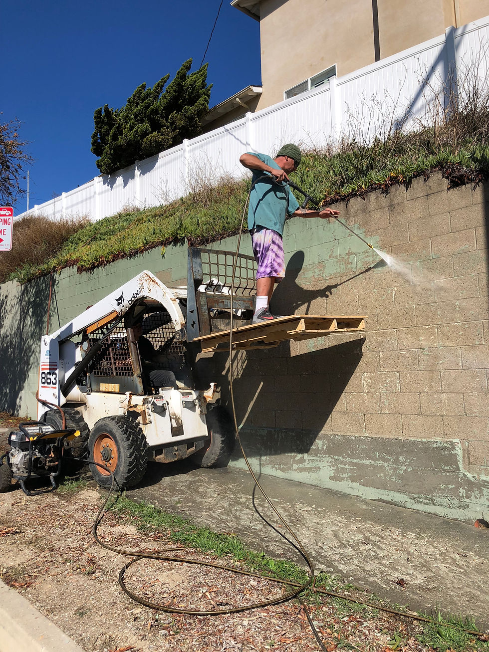 25. Pressure washing above