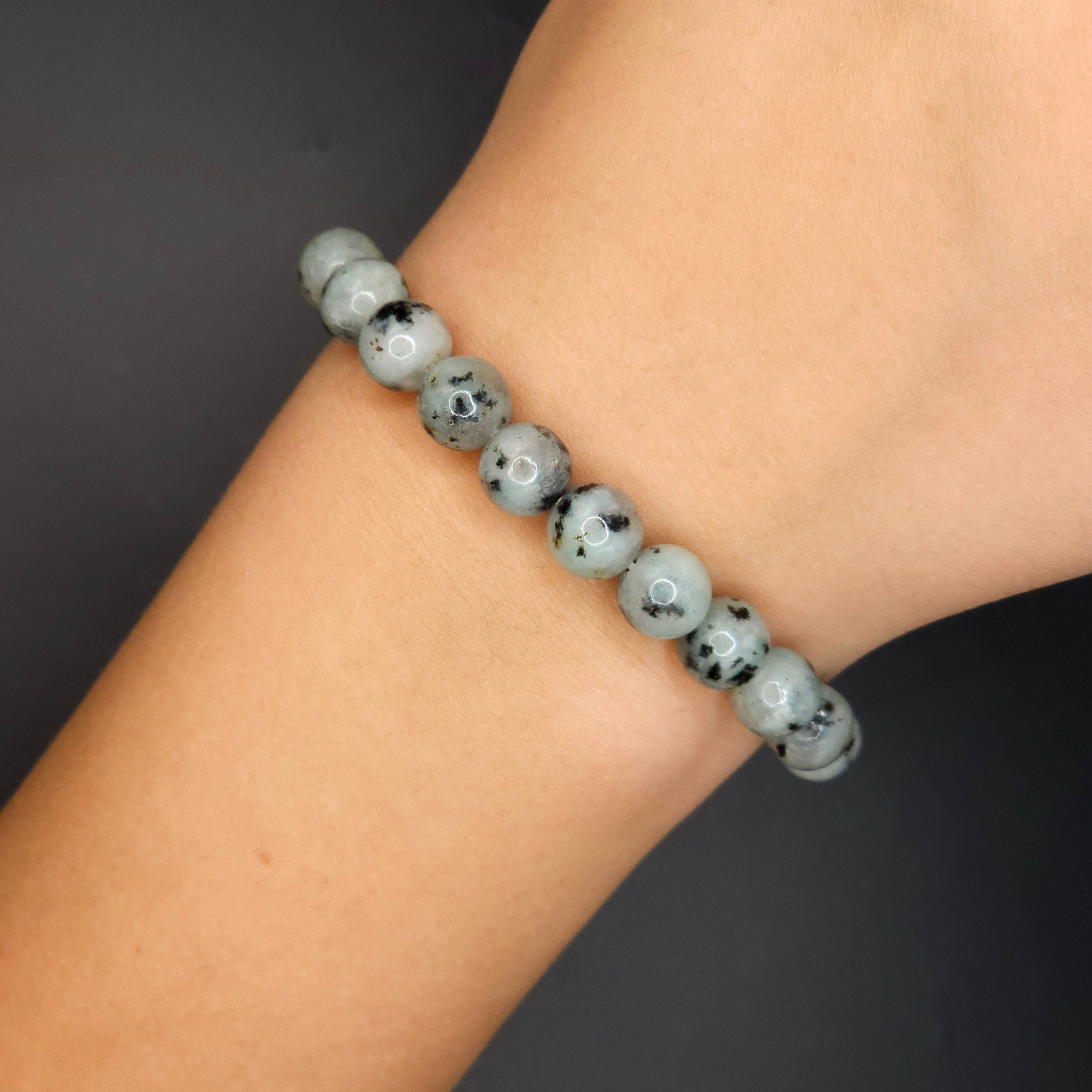 Kiwi Jasper (Sesame Jasper) Beaded Stretch Bracelet