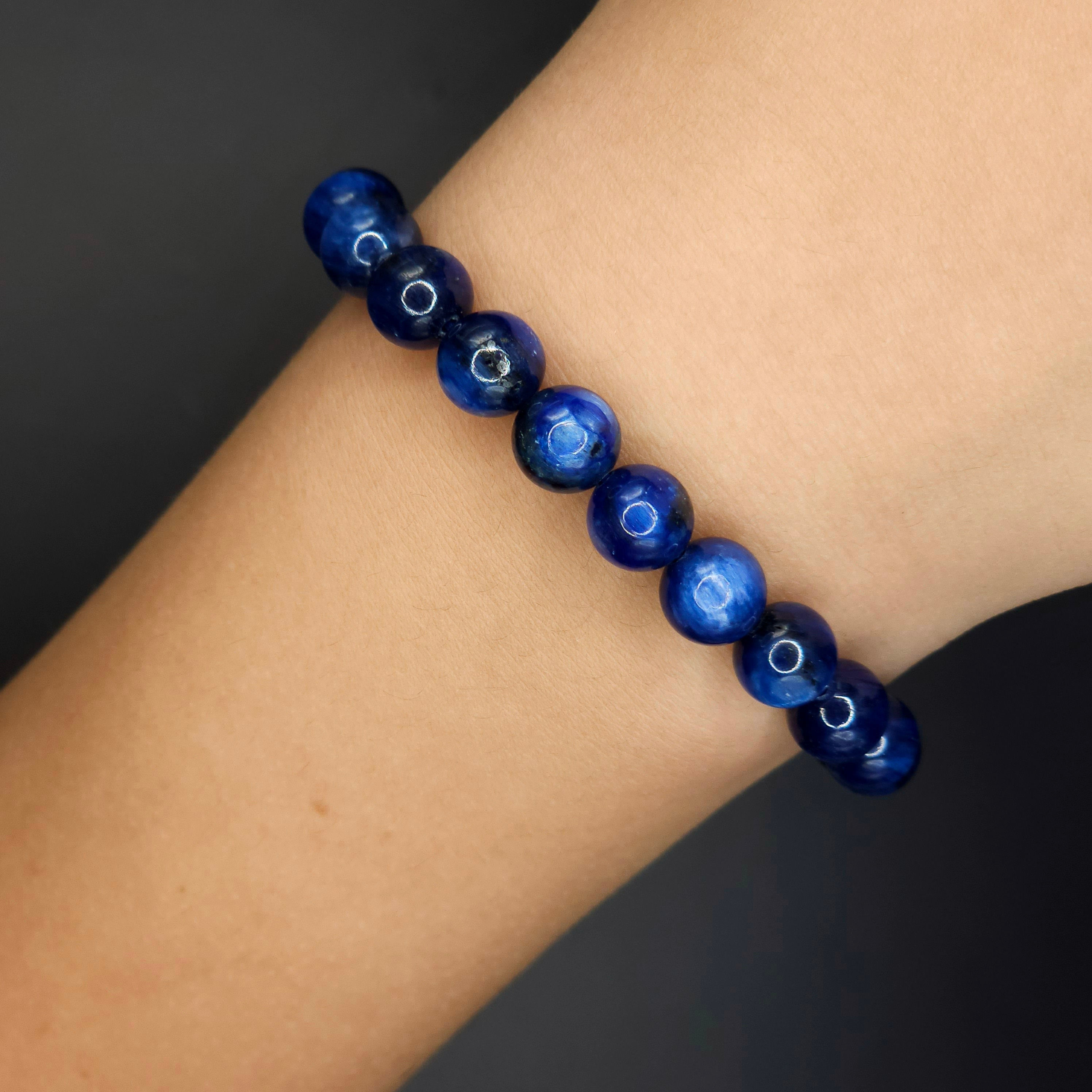 Blue Kyanite Beaded Stretch Bracelet