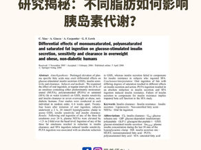不同脂肪如何影响胰岛素代谢？