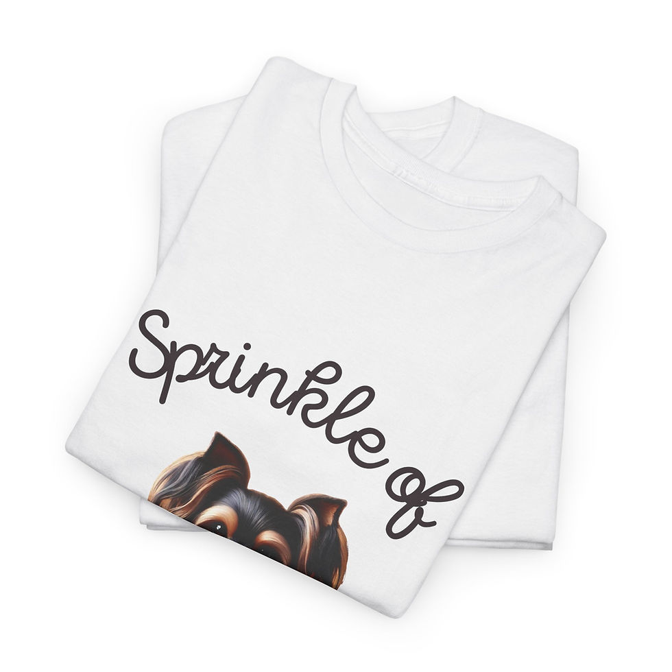 Thumbnail: Unisex Heavy Cotton Tee Sprinkle Of Yorkie 4 - Medium - White