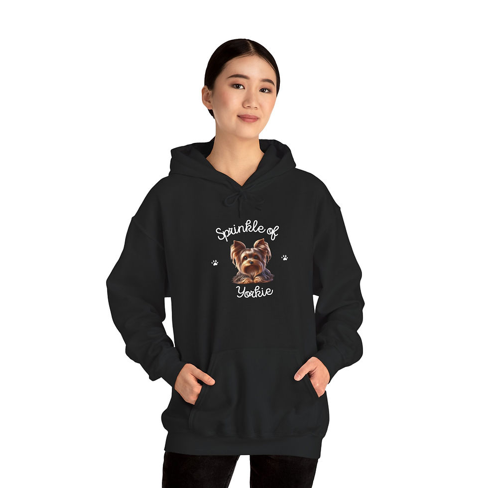 Thumbnail: Unisex Heavy Blend™ Hooded Sweatshirt Sprinkle Of Yorkie 5 - XX-Large - Black