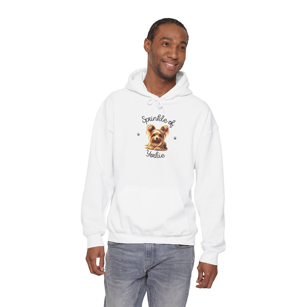 Thumbnail: Unisex Heavy Blend™ Hooded Sweatshirt Sprinkle Of Yorkie 3 - Small - White