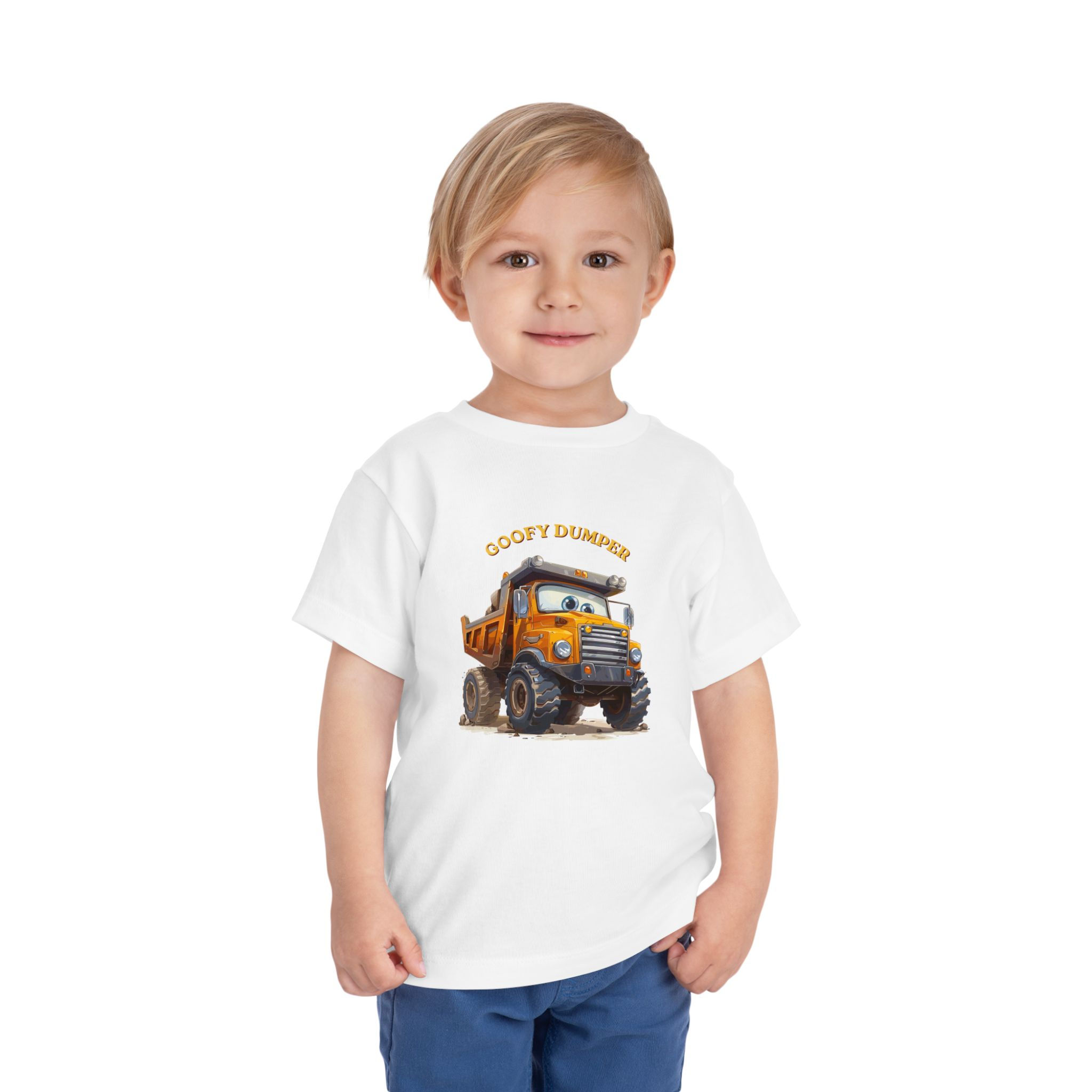 Dump Truck Toddler Tee —Goofy Dumper Cute Construction Truck T-Shirt for Boys