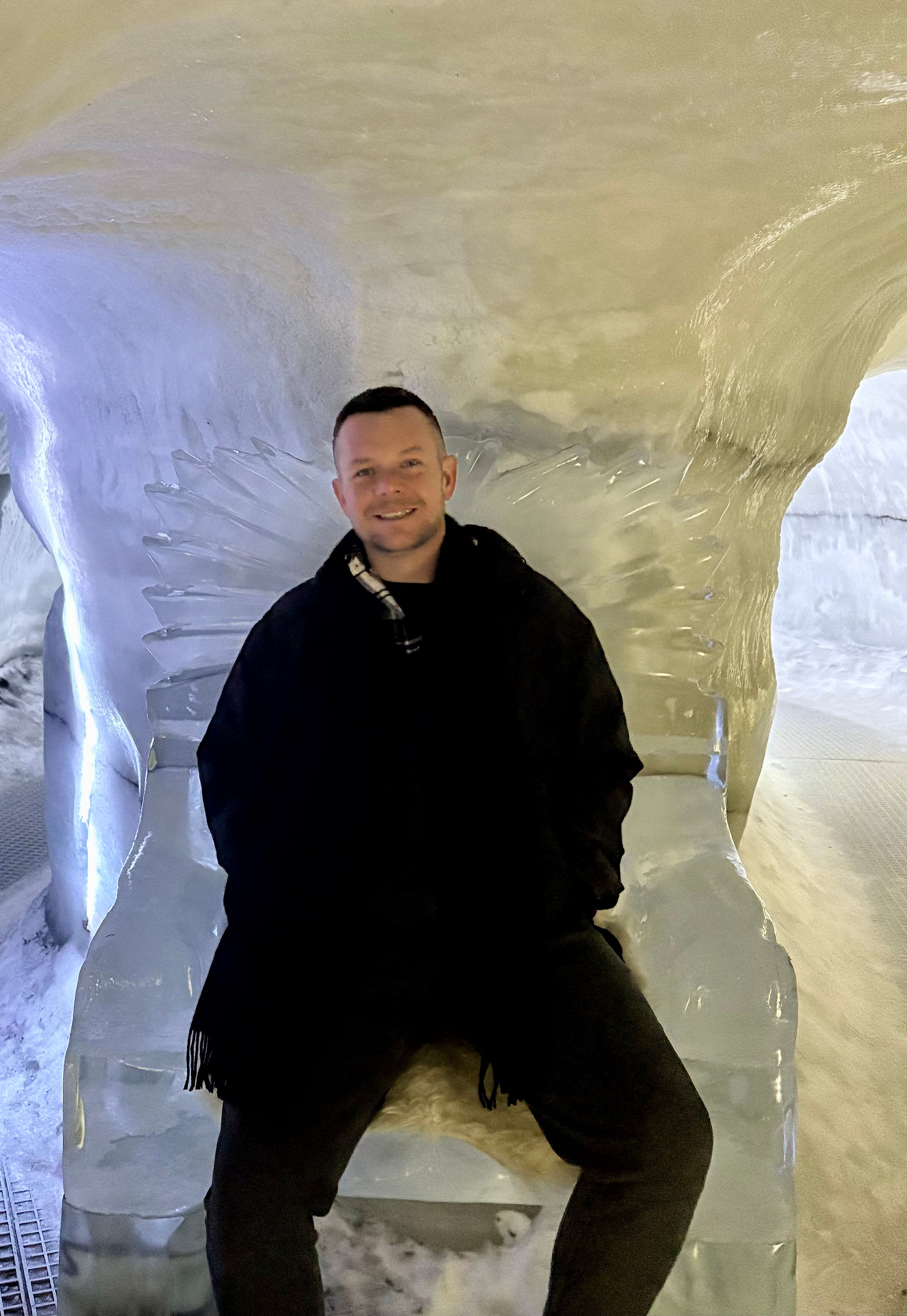 Tim Shepard's partner, Dustin, in Iceland