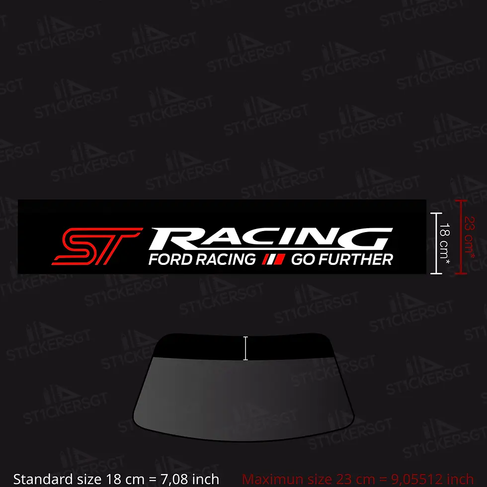 FASCIA PARASOLE "ST RACING GO FURTHER" - FORD FIESTA MK7