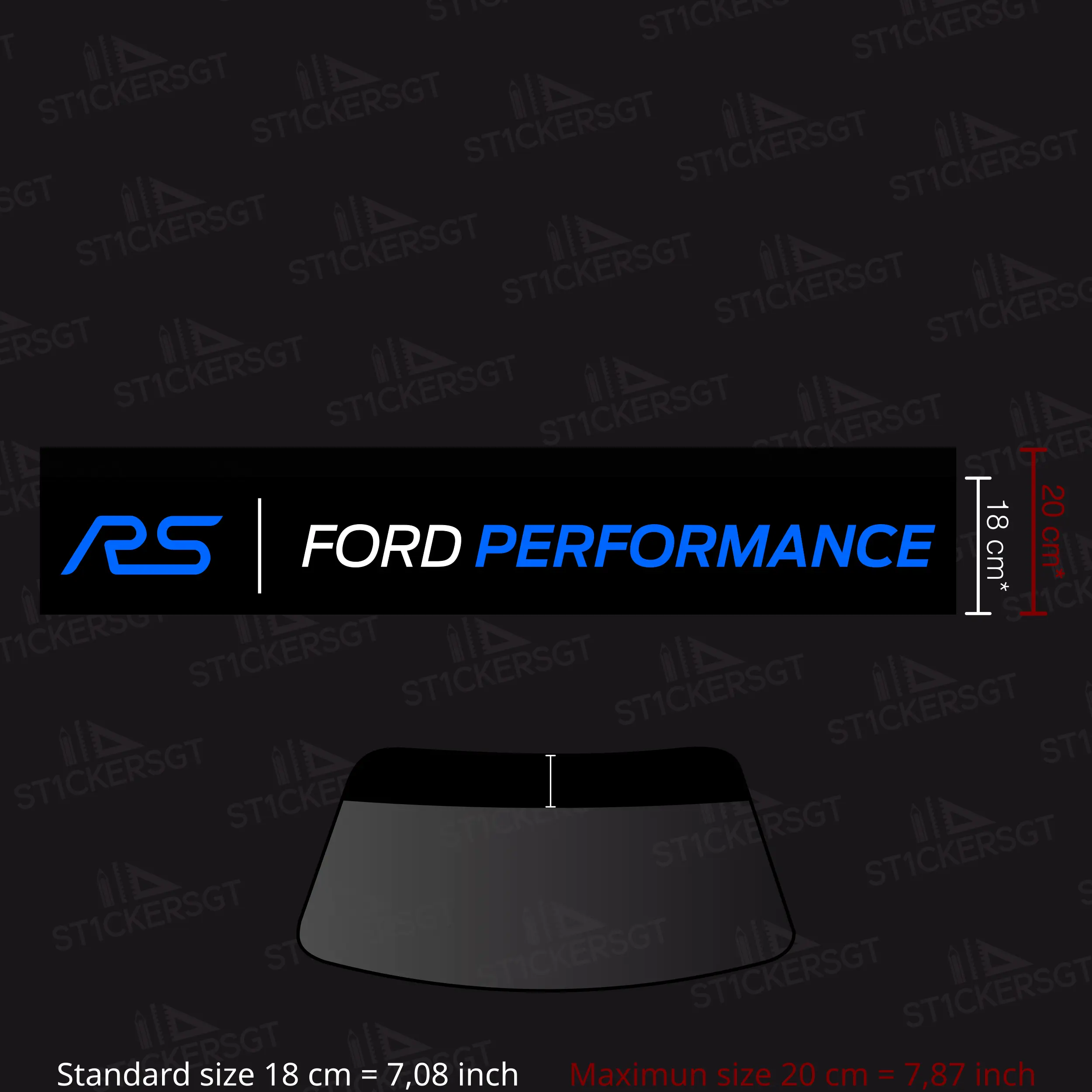 FASCIA PARASOLE  "RS  |FORD PERFORMANCE" - FORD FOCUS MK2