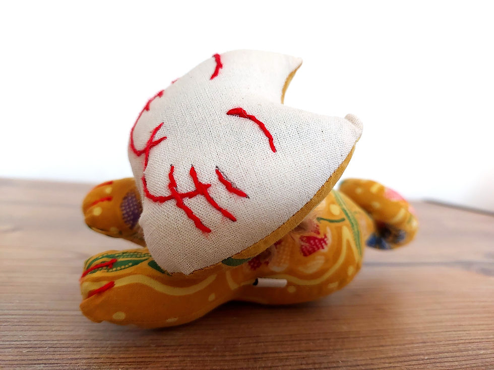 Thumbnail: Cat batik toy, close view