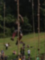 NO LEGS ON THE ROPE CLIMB!