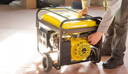 Man working on a generator
