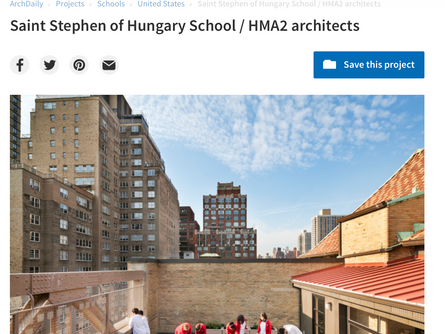 Saint Stephen of Hungary School / HMA2 architects featured in ArchDaily and Archello 
