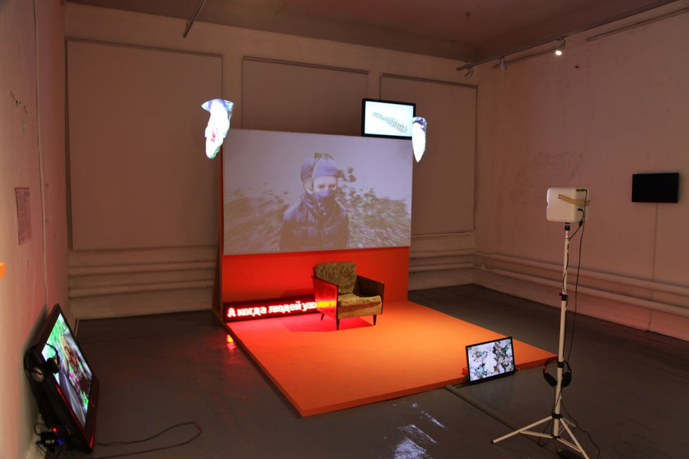 Multimedia art installation, CickinDunt, CCTV movie, video art, 3D scanning, lidar, surveillance cameras, Yekaterinburg, Anna Cherepanova, Vitaly Cherepanov, contemporary art, video art, computer games, digital reality.