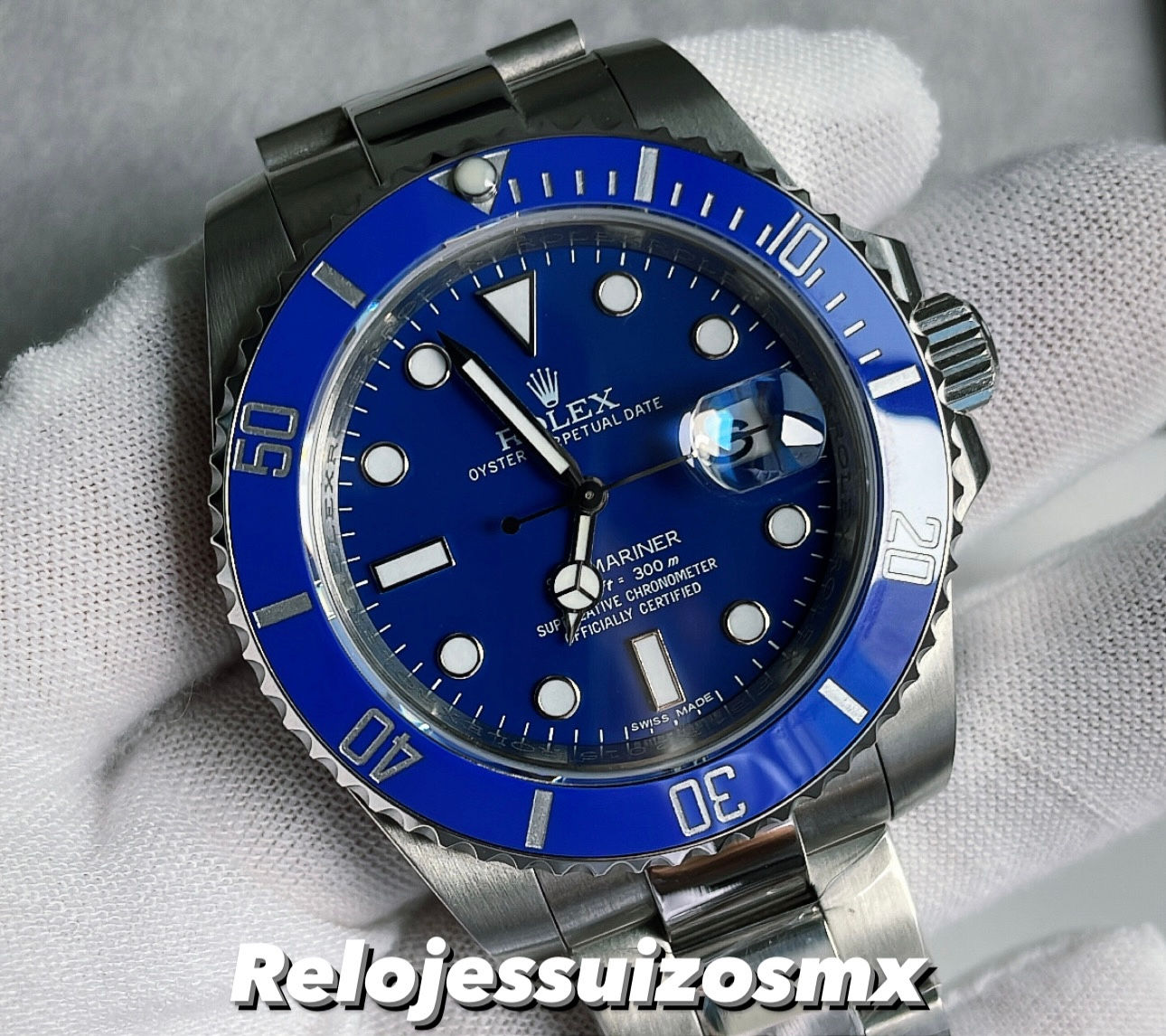 Rolex Submariner DATE Azul Automático 18k 
