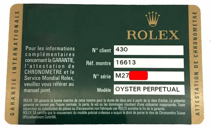 Miniatura: Tarjeta Rolex 