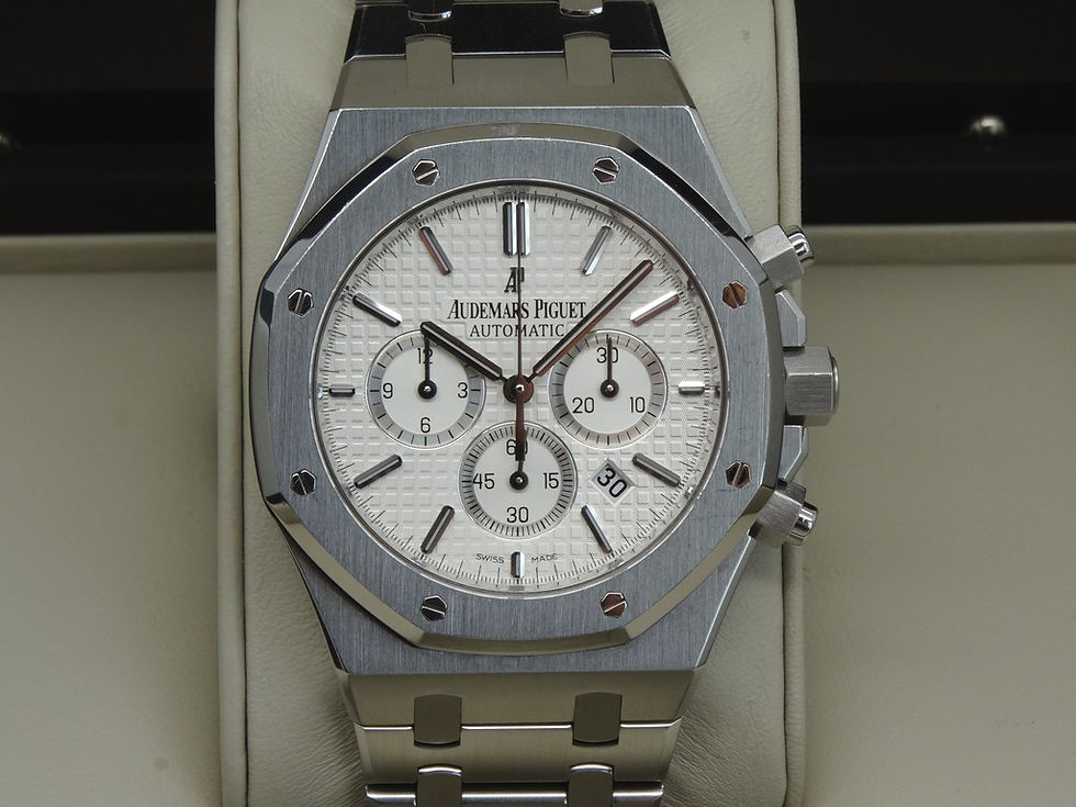 Miniatura: Audemars Piguet White Chronograph de Cuarzo 41mm Swiss 