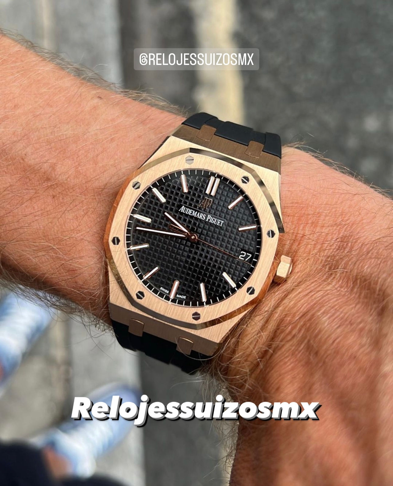 Audemars Piguet Black Dial 18k Rose Gold 41mm 