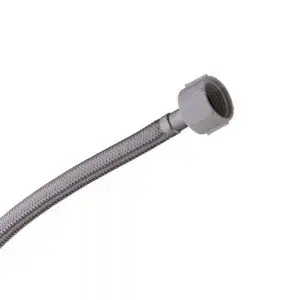 Miniatura: Conjunto Llave Angular Metálica con Manguera Flexible 12" para Inodoro (E266.02)