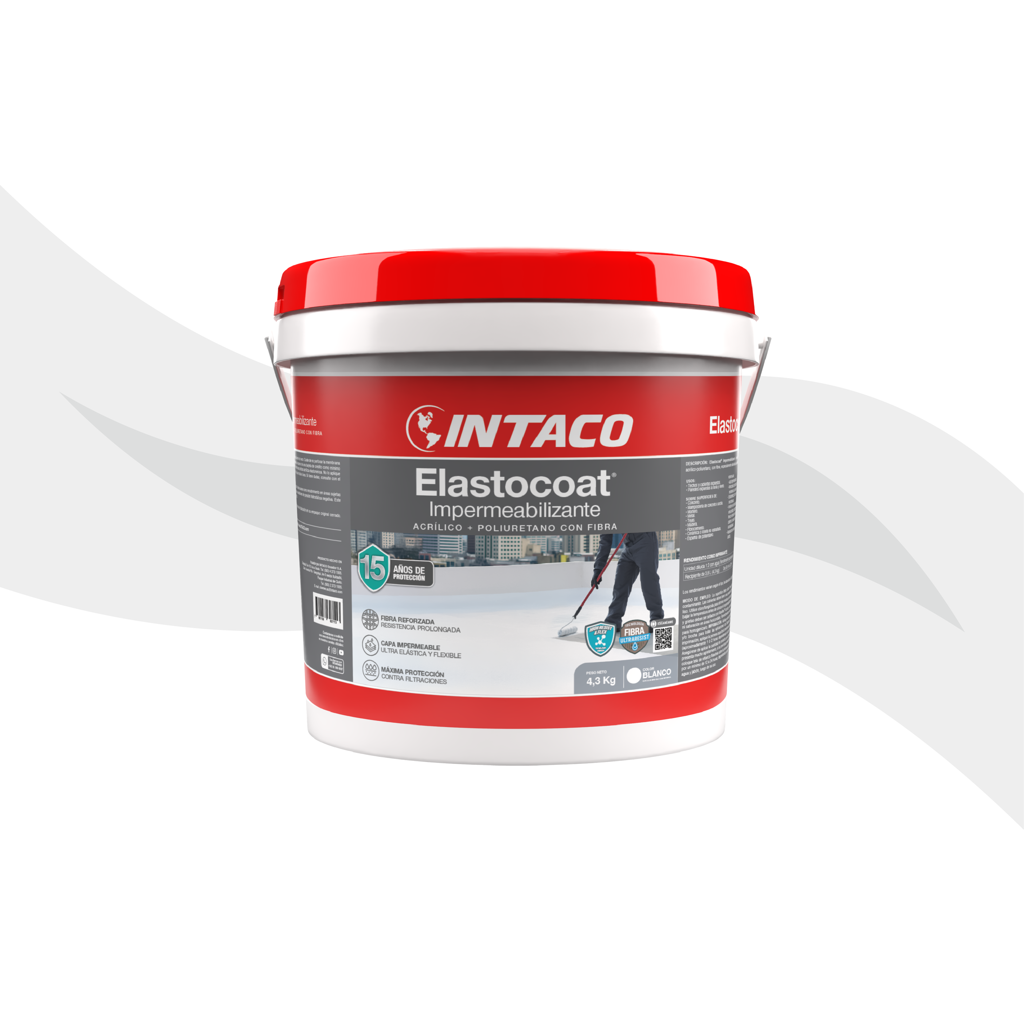 Elastocoat Impermeabilizante Acrílico + Poliuretano con Fibra