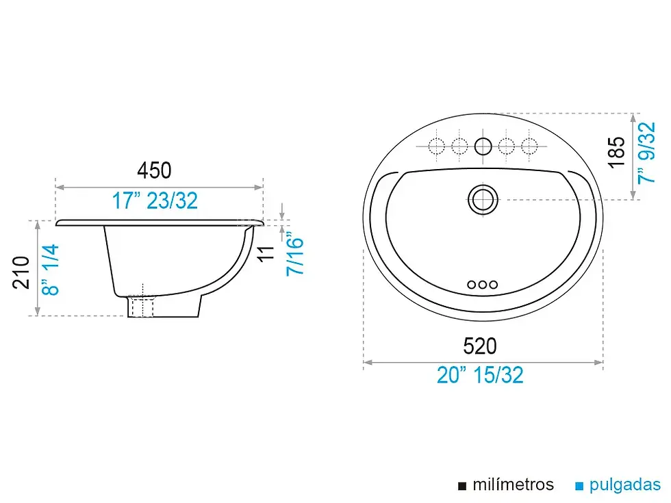 Miniatura: Lavabo Elea Oval Bone (E231-BO)