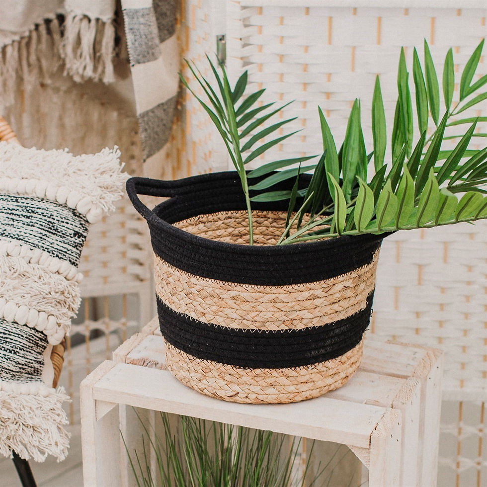 Thumbnail: Rope & Grass Stripe Basket