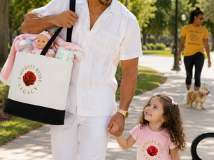 A Father and his daughter are walking in a park.