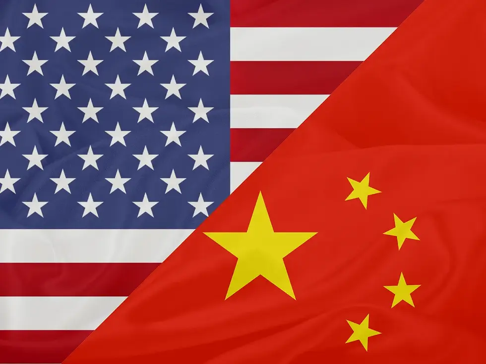 USA and China flags