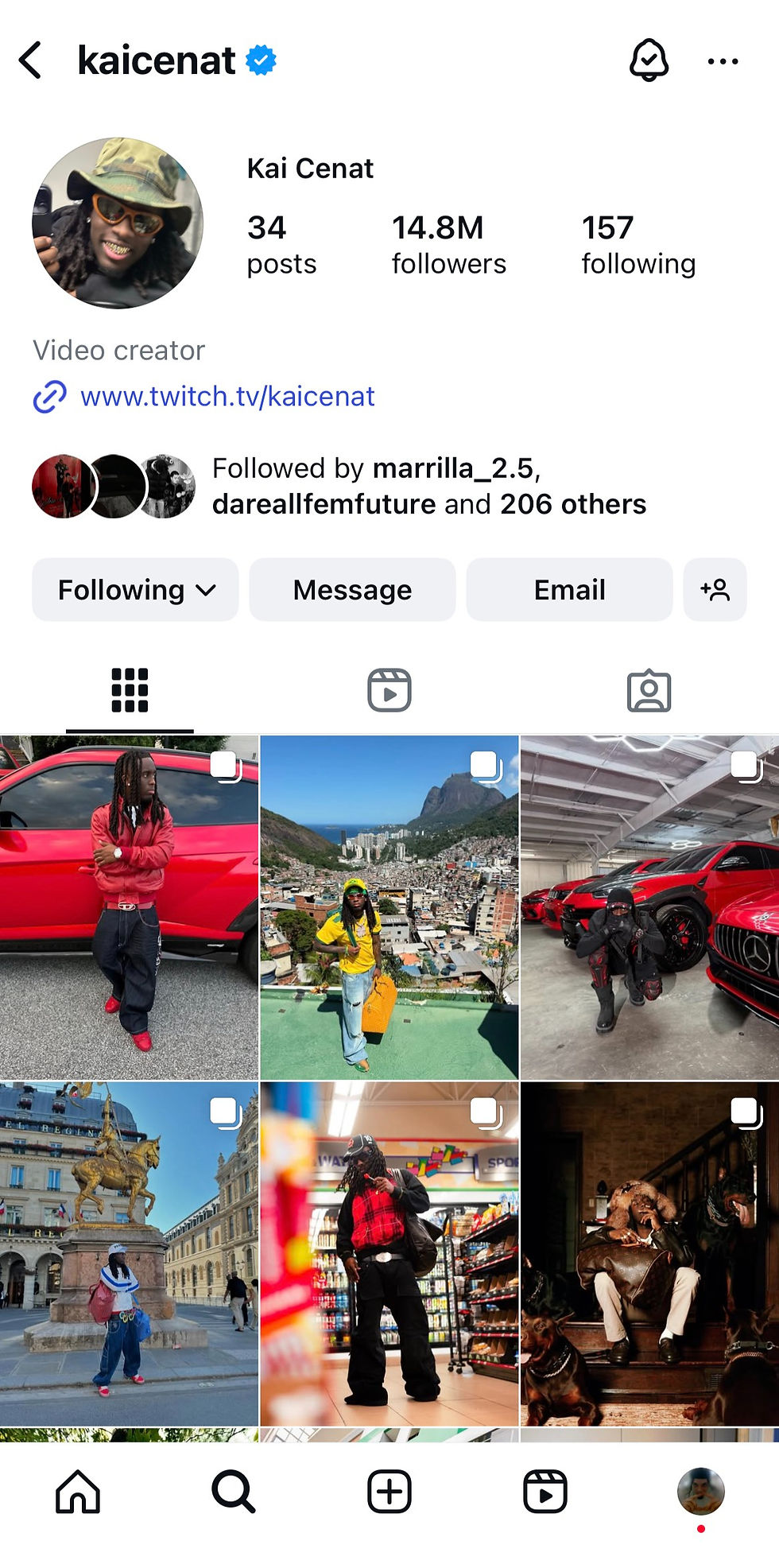 Cenat's Instagram page