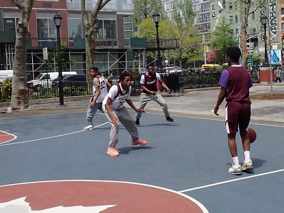 The author plays defense.