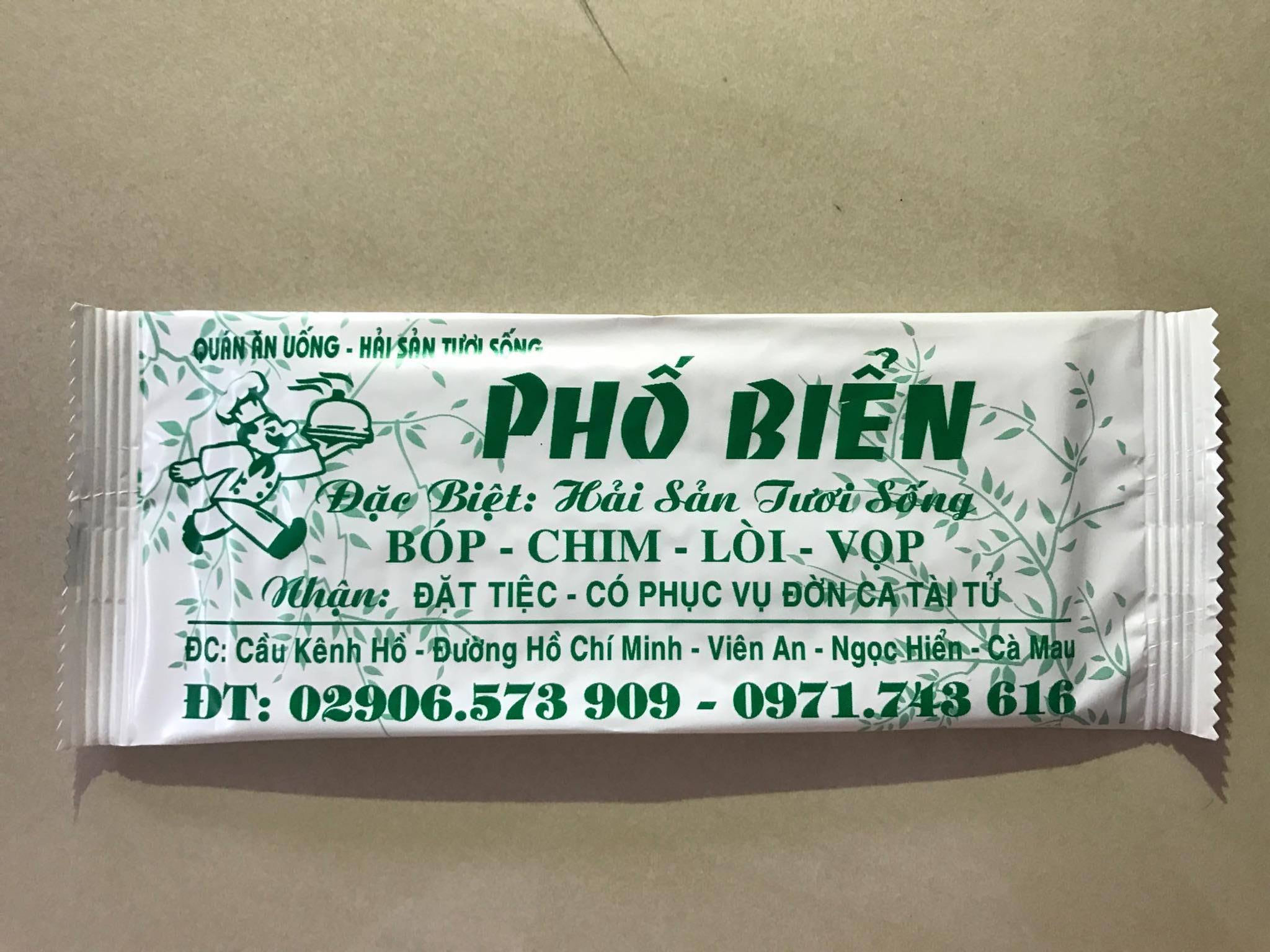 Khăn Lạnh Mẫu Quán Phố Biển