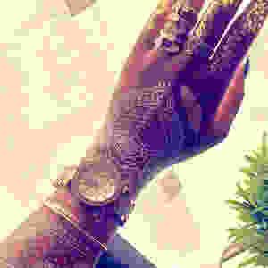 white and gold henna