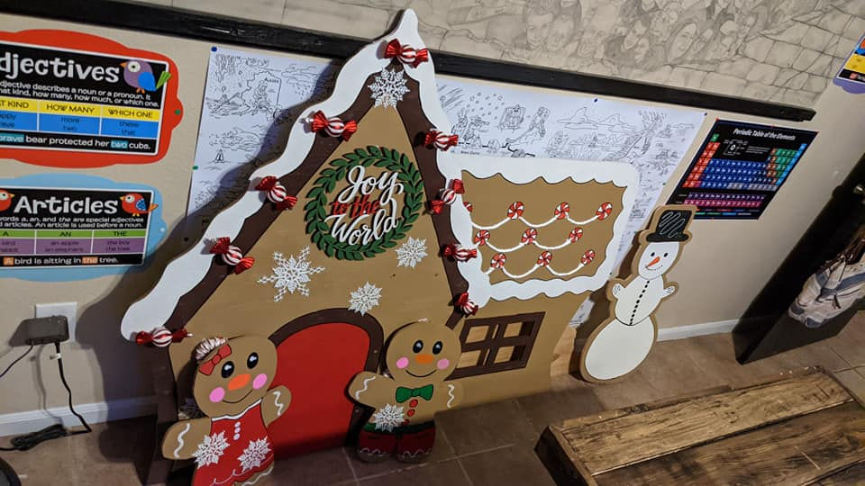 Plywood Gingerbread homes 