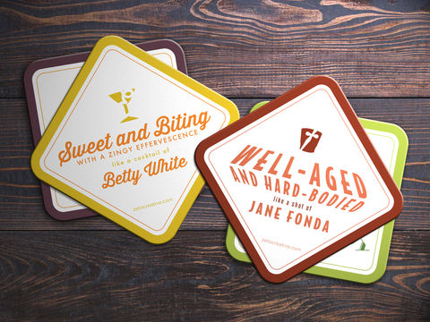 Promotional items, custom branded marketing items, coasters