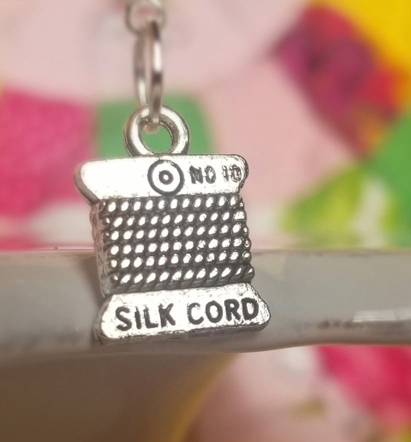 Thumbnail: Metal Bangle Bracelet with 5 Sewing Charms