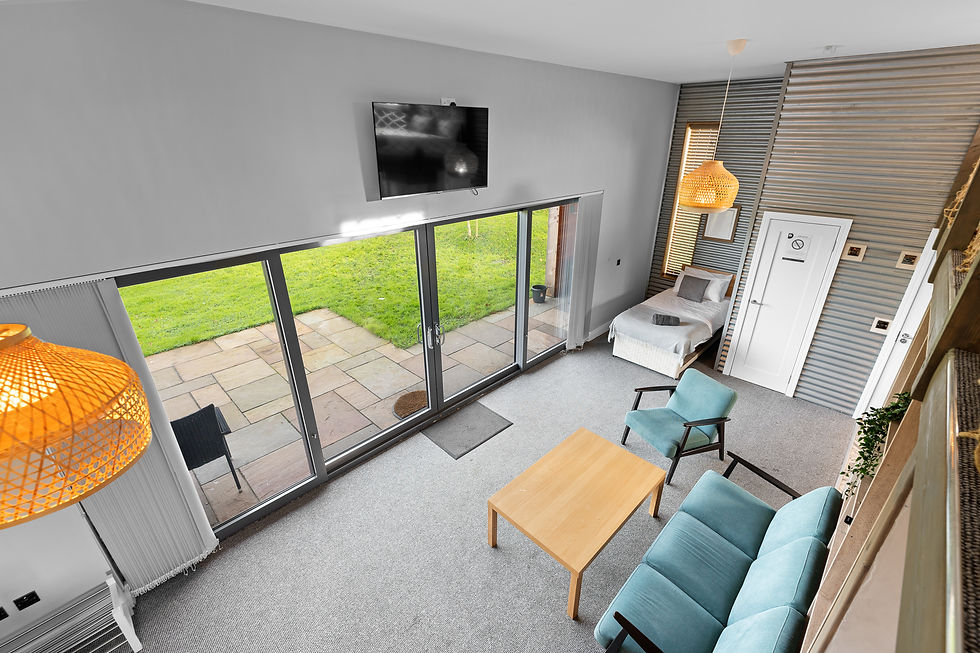 Comfortable living area for contractors staying in Dublin
